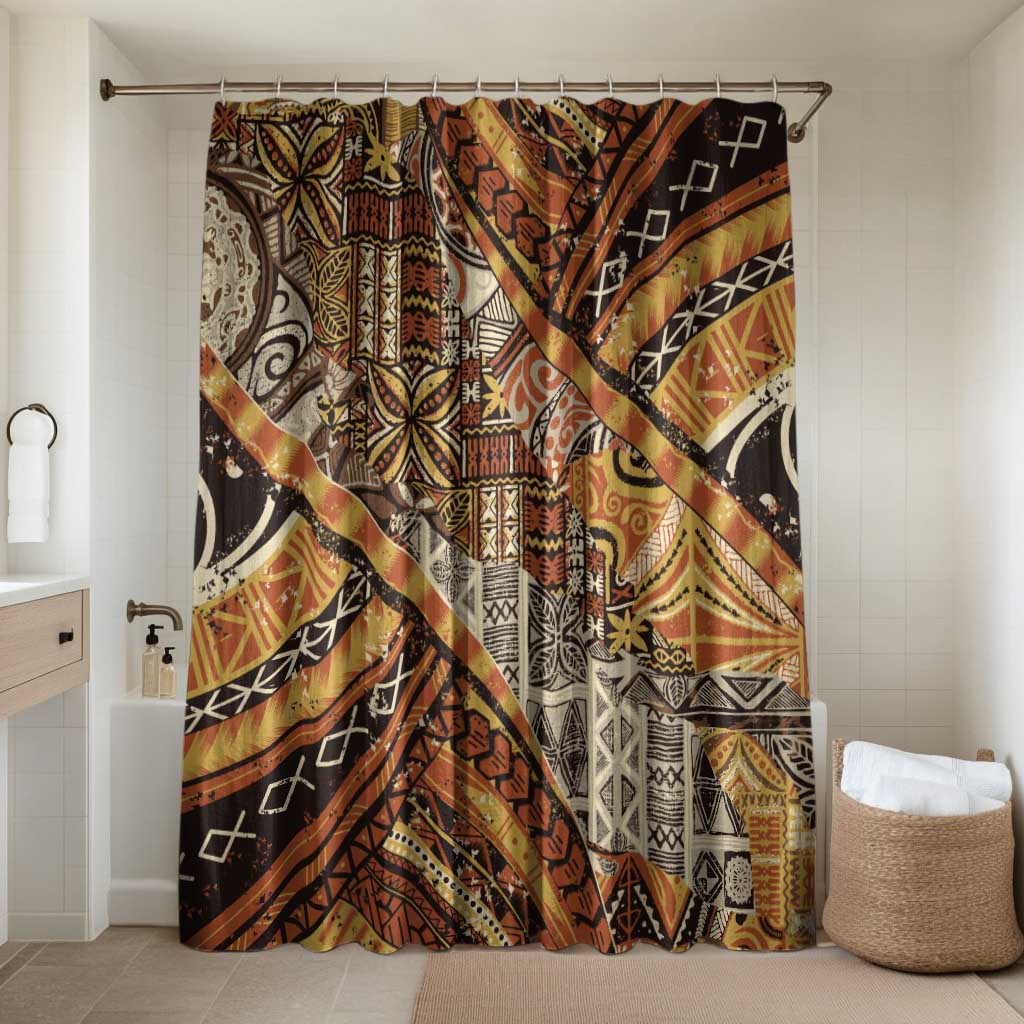 Hawaiian Style Tapa Bathroom Set Vintage Seamless Pattern - Polynesian Pride