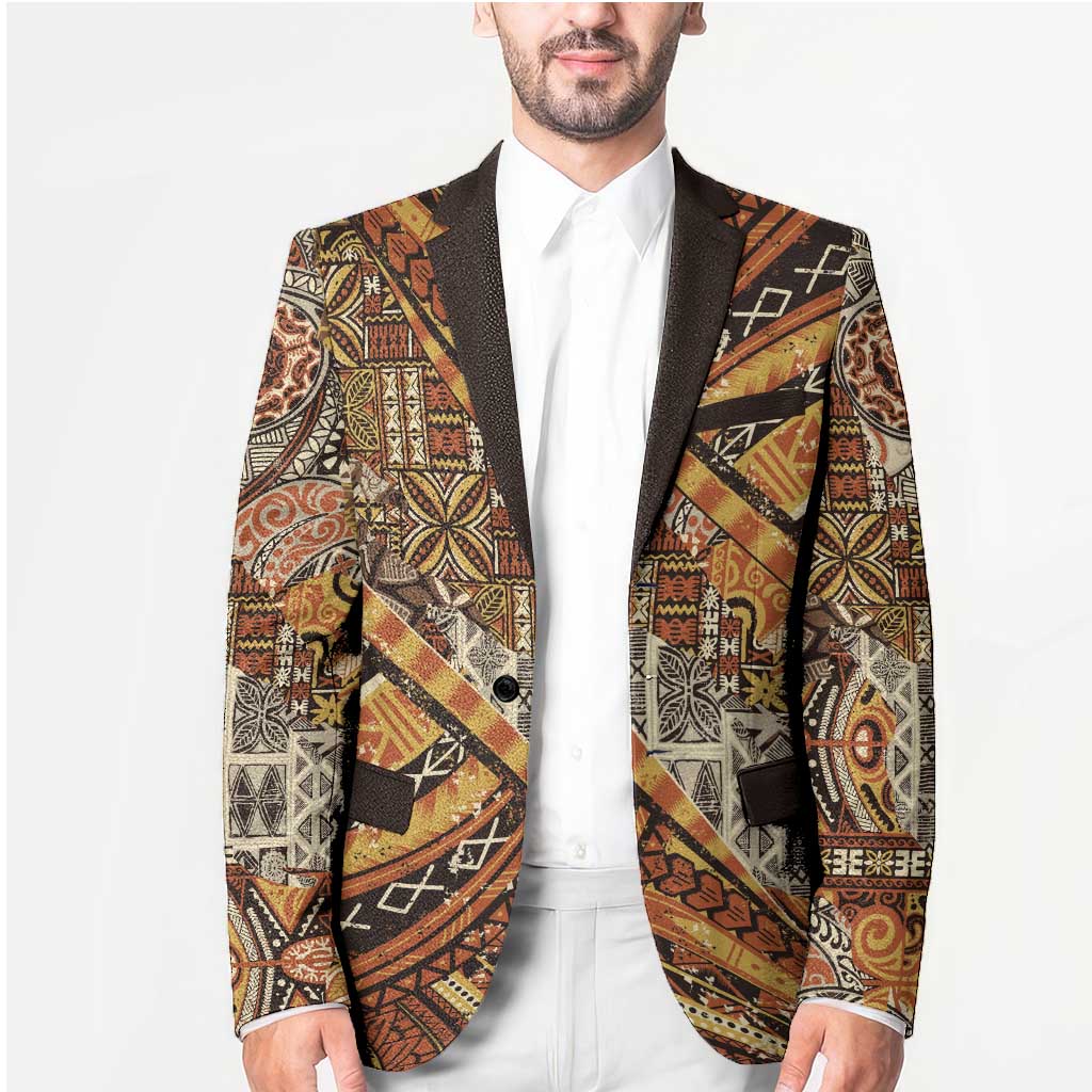 Hawaiian Style Tapa Blazer Vintage Seamless Pattern - Polynesian Pride
