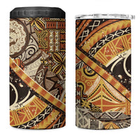 Hawaiian Style Tapa 4 in 1 Can Cooler Tumbler Vintage Seamless Pattern - Polynesian Pride