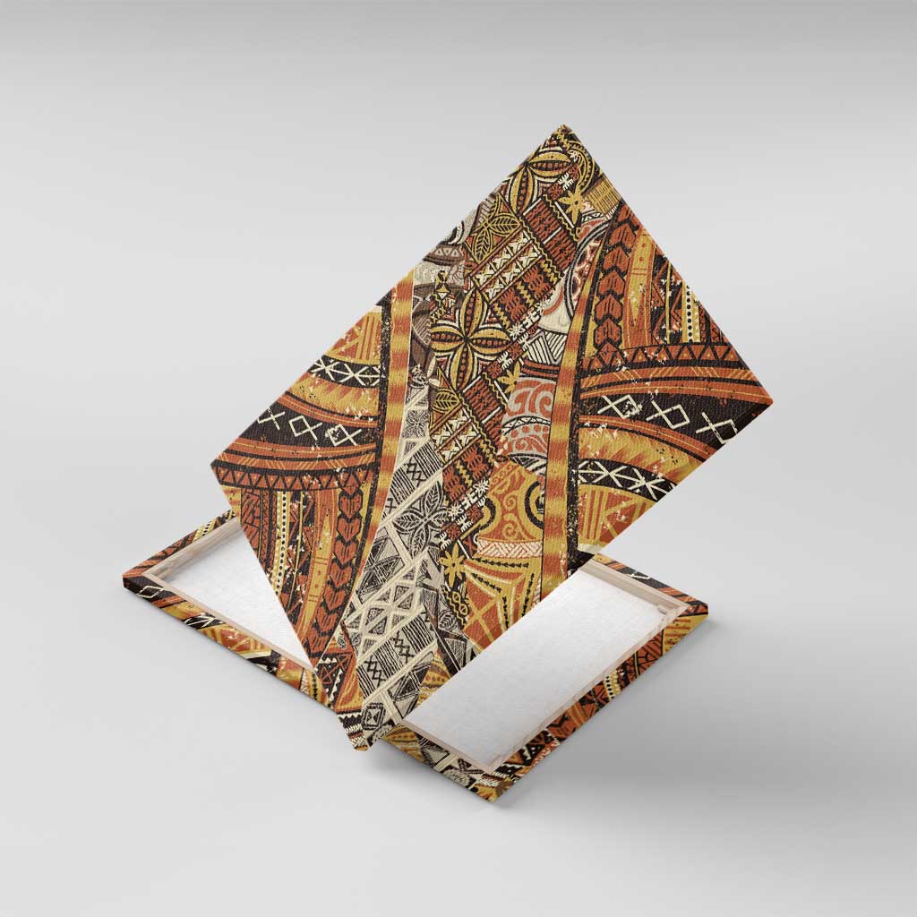 Hawaiian Style Tapa Canvas Wall Art Vintage Seamless Pattern - Polynesian Pride