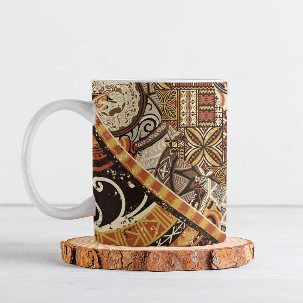 Hawaiian Style Tapa Ceramic Mug Vintage Seamless Pattern - Polynesian Pride
