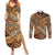 Hawaiian Style Tapa Couples Matching Summer Maxi Dress and Long Sleeve Button Shirt Vintage Seamless Pattern - Polynesian Pride