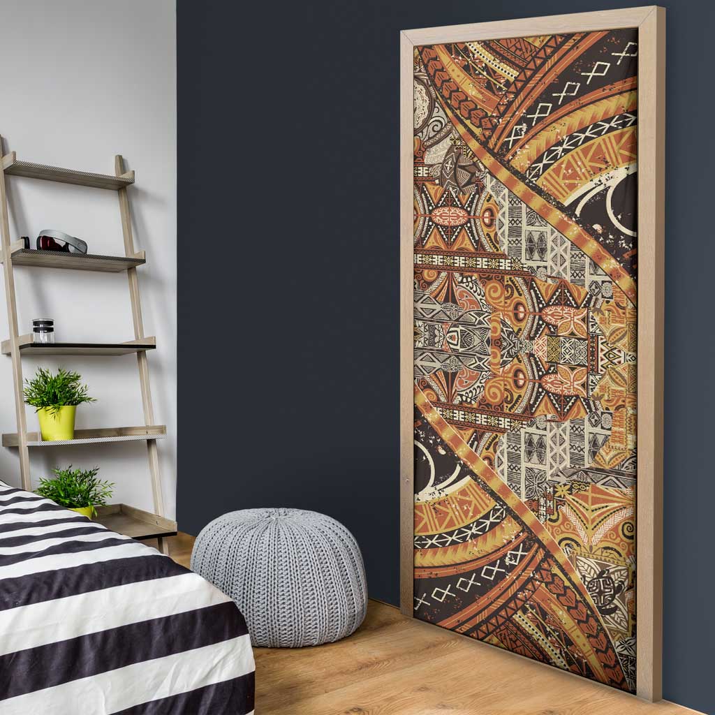 Hawaiian Style Tapa Door Cover Vintage Seamless Pattern - Polynesian Pride