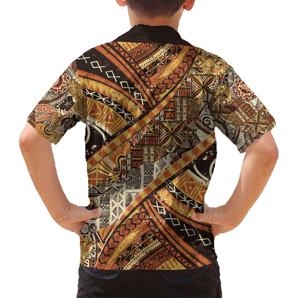 Hawaiian Style Tapa Family Matching Long Sleeve Bodycon Dress and Hawaiian Shirt Vintage Seamless Pattern LT9 - Polynesian Pride