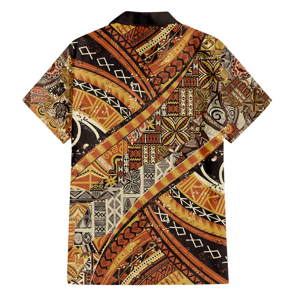 Hawaiian Style Tapa Family Matching Puletasi and Hawaiian Shirt Vintage Seamless Pattern - Polynesian Pride