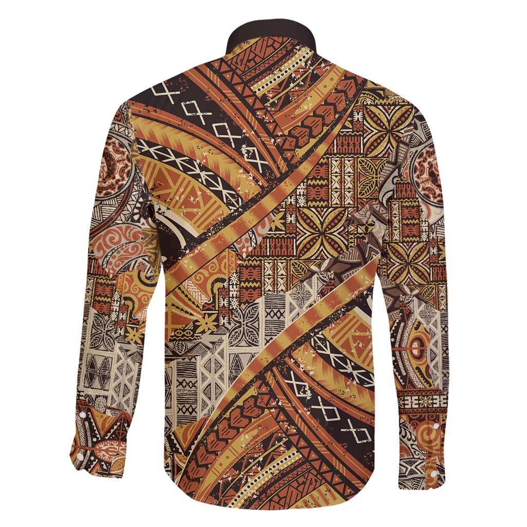 Hawaiian Style Tapa Family Matching Puletasi and Hawaiian Shirt Vintage Seamless Pattern - Polynesian Pride