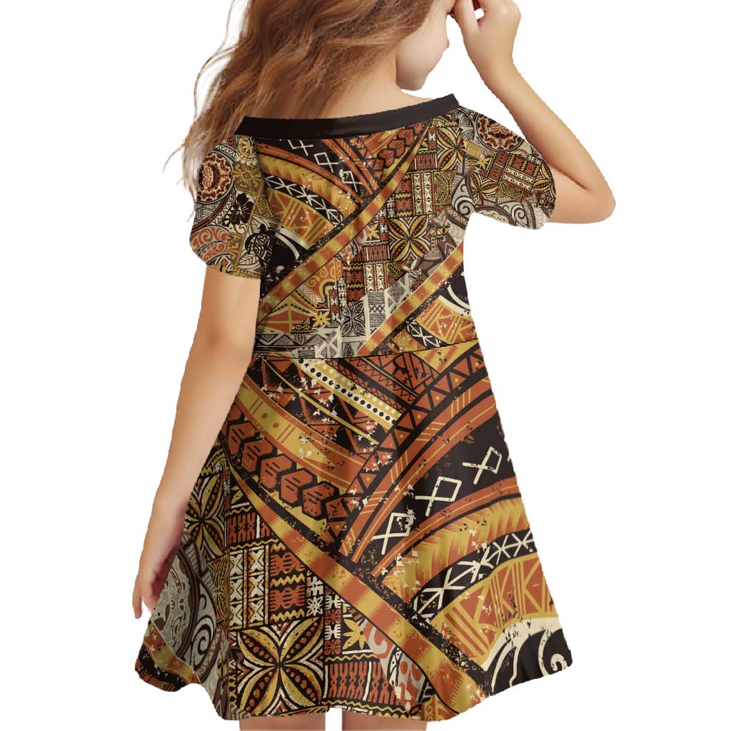 Hawaiian Style Tapa Family Matching Short Sleeve Bodycon Dress and Hawaiian Shirt Vintage Seamless Pattern LT9 - Polynesian Pride
