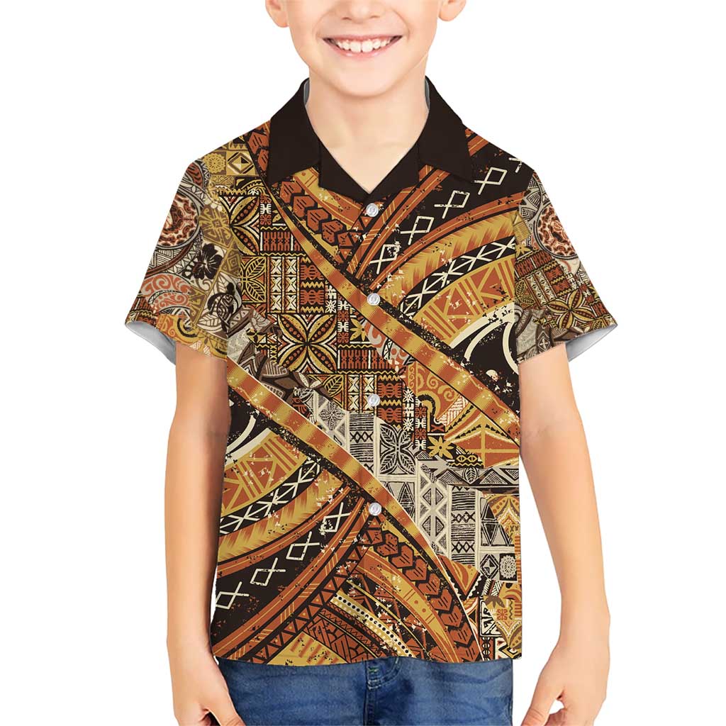 Hawaiian Style Tapa Kid Hawaiian Shirt Vintage Seamless Pattern LT9 Kid Red - Polynesian Pride