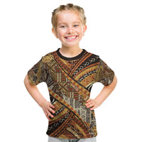 Hawaiian Style Tapa Kid T Shirt Vintage Seamless Pattern - Polynesian Pride