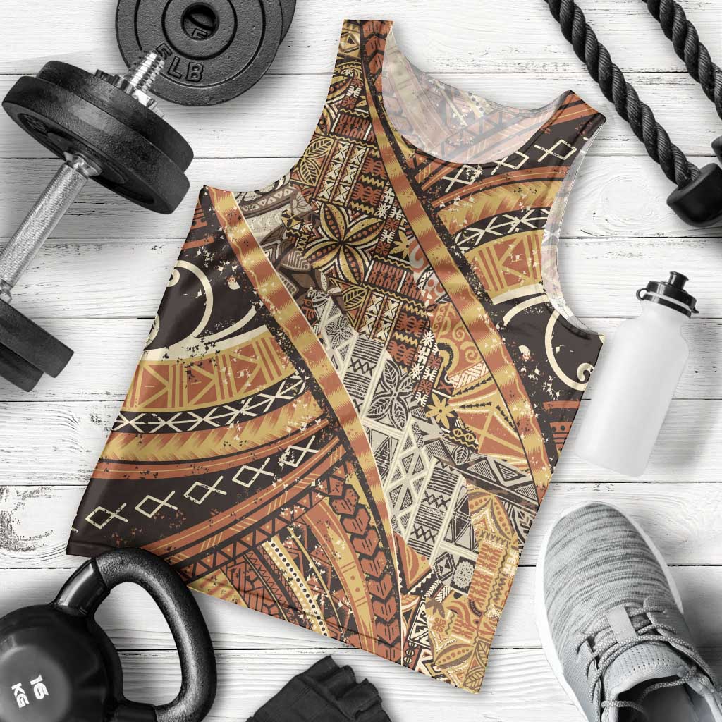 Hawaiian Style Tapa Men Tank Top Vintage Seamless Pattern - Polynesian Pride