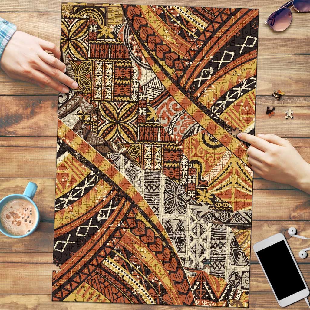 Hawaiian Style Tapa Puzzle Vintage Seamless Pattern - Polynesian Pride