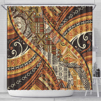 Hawaiian Style Tapa Shower Curtain Vintage Seamless Pattern - Polynesian Pride