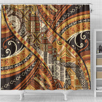 Hawaiian Style Tapa Shower Curtain Vintage Seamless Pattern - Polynesian Pride