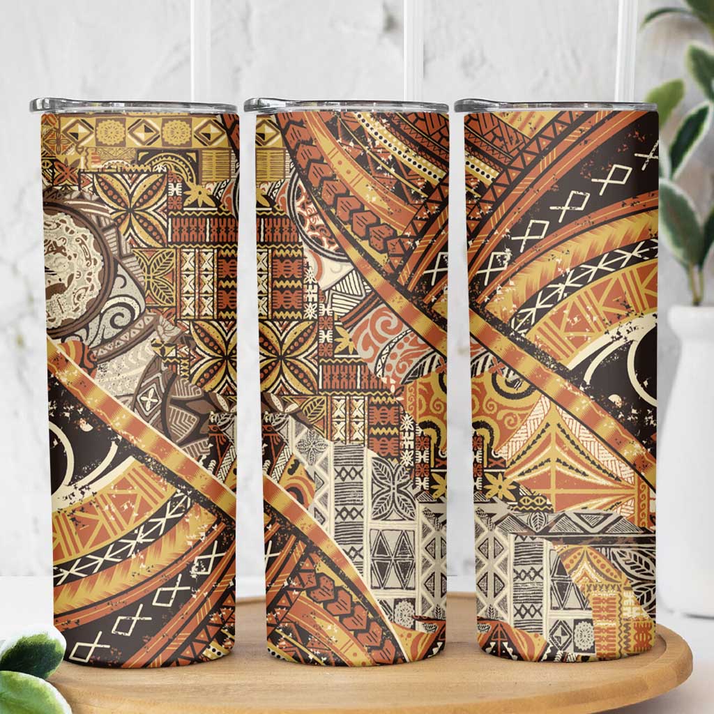 Hawaiian Style Tapa Skinny Tumbler Vintage Seamless Pattern - Polynesian Pride
