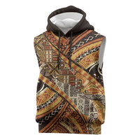 Hawaiian Style Tapa Sleeveless Hoodie Vintage Seamless Pattern - Polynesian Pride