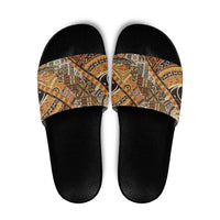 Hawaiian Style Tapa Slide Sandals Vintage Seamless Pattern - Polynesian Pride
