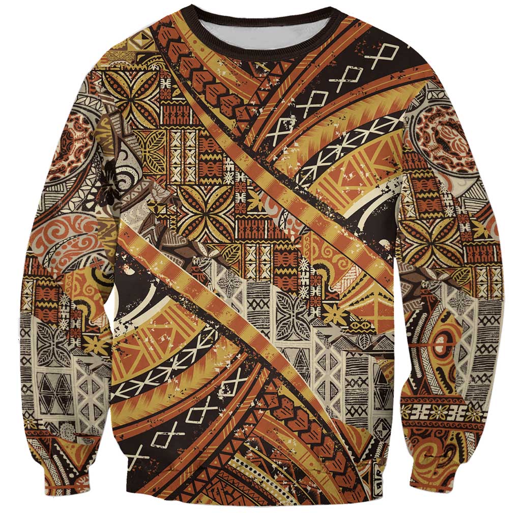 Hawaiian Style Tapa Sweatshirt Vintage Seamless Pattern - Polynesian Pride