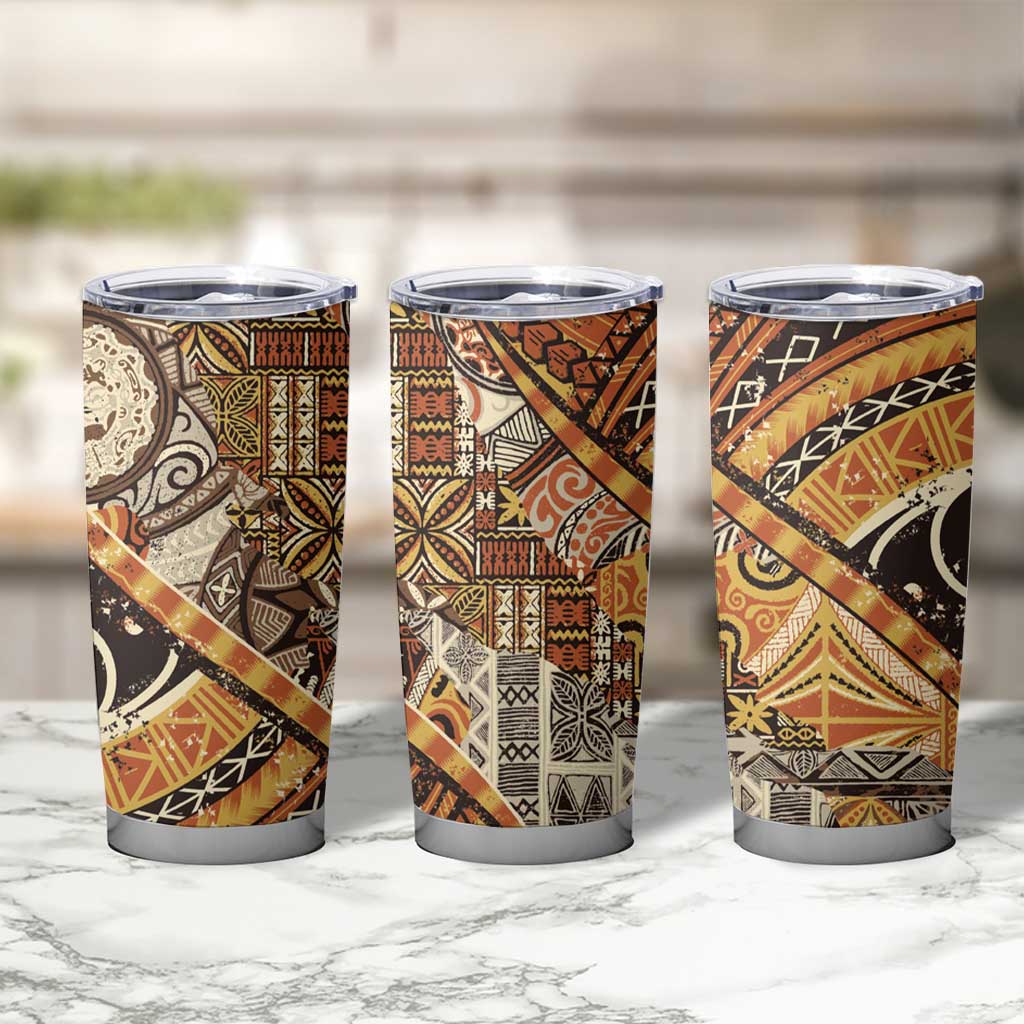 Hawaiian Style Tapa Tumbler Cup Vintage Seamless Pattern - Polynesian Pride