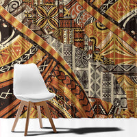 Hawaiian Style Tapa Window Curtain Vintage Seamless Pattern - Polynesian Pride