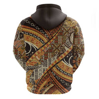 Hawaiian Style Tapa Zip Hoodie Vintage Seamless Pattern - Polynesian Pride