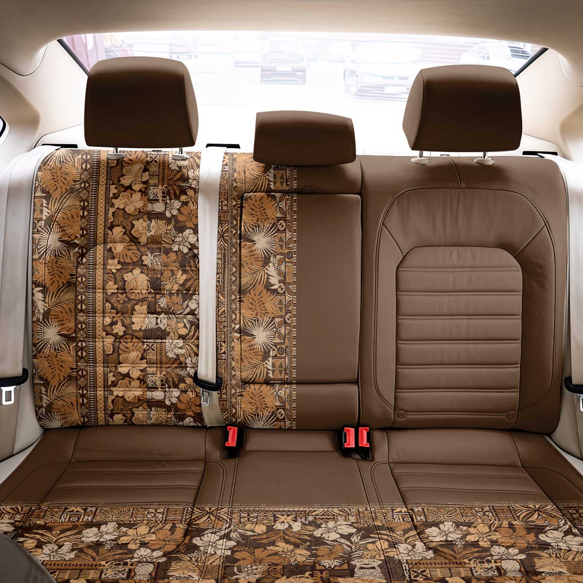 Hawaiian Tribal Elements Hibiscus Back Car Seat Cover Gold Pattern LT9 - Polynesian Pride
