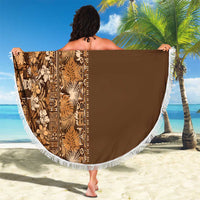 Hawaiian Tribal Elements Hibiscus Beach Blanket Gold Pattern - Polynesian Pride