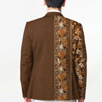 Hawaiian Tribal Elements Hibiscus Blazer Gold Pattern - Polynesian Pride