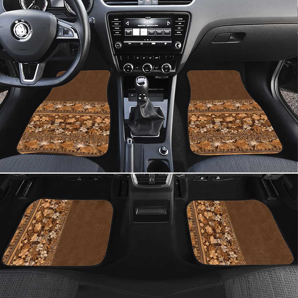 Hawaiian Tribal Elements Hibiscus Car Mats Gold Pattern - Polynesian Pride