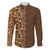 Hawaiian Tribal Elements Hibiscus Family Matching Long Sleeve Bodycon Dress and Hawaiian Shirt Gold Pattern - Polynesian Pride