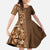 Hawaiian Tribal Elements Hibiscus Family Matching Summer Maxi Dress and Hawaiian Shirt Gold Pattern - Polynesian Pride