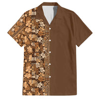 Hawaiian Tribal Elements Hibiscus Hawaiian Shirt Gold Pattern - Polynesian Pride