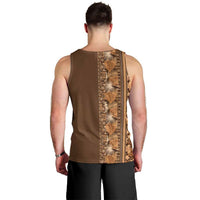 Hawaiian Tribal Elements Hibiscus Men Tank Top Gold Pattern - Polynesian Pride