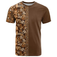 Hawaiian Tribal Elements Hibiscus T Shirt Gold Pattern - Polynesian Pride