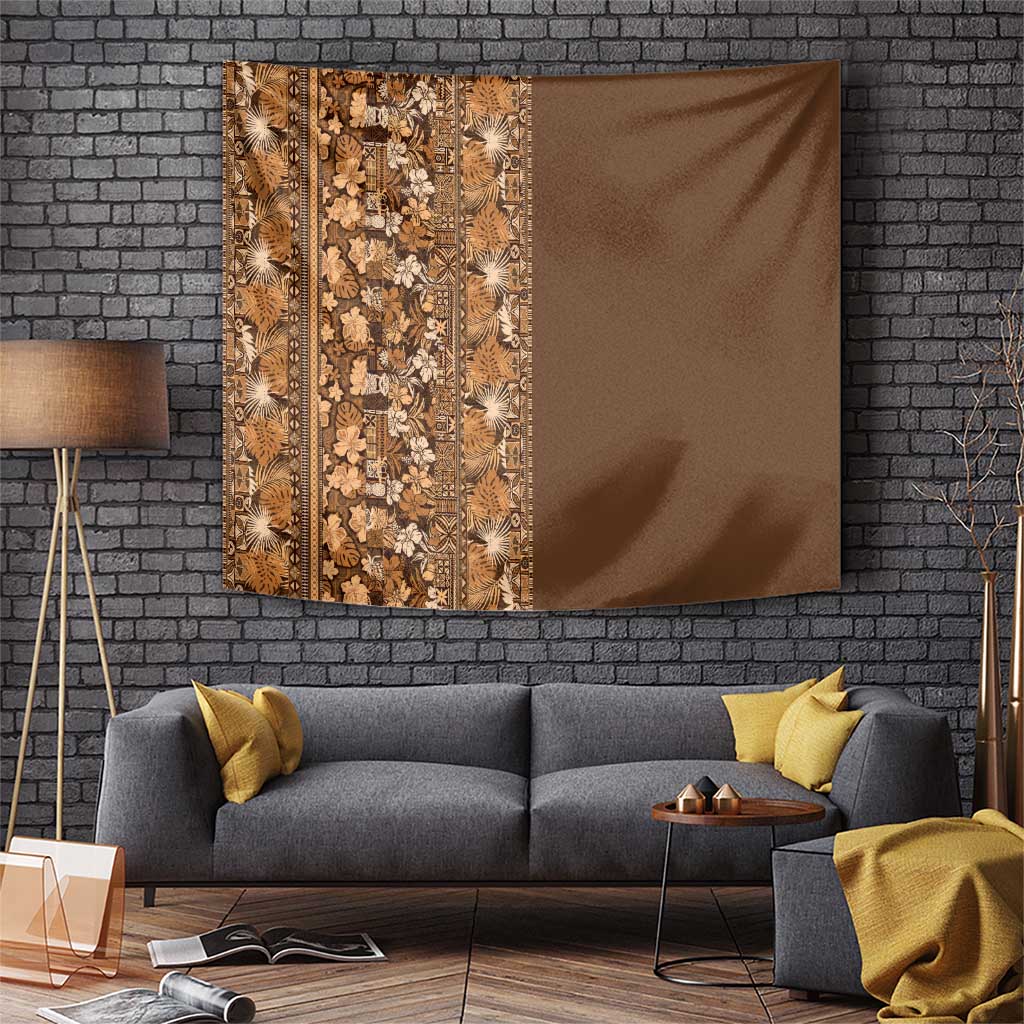 Hawaiian Tribal Elements Hibiscus Tapestry Gold Pattern LT9 Gold - Polynesian Pride