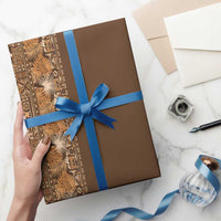 Hawaiian Tribal Elements Hibiscus Wrapping Paper Gold Pattern - Polynesian Pride