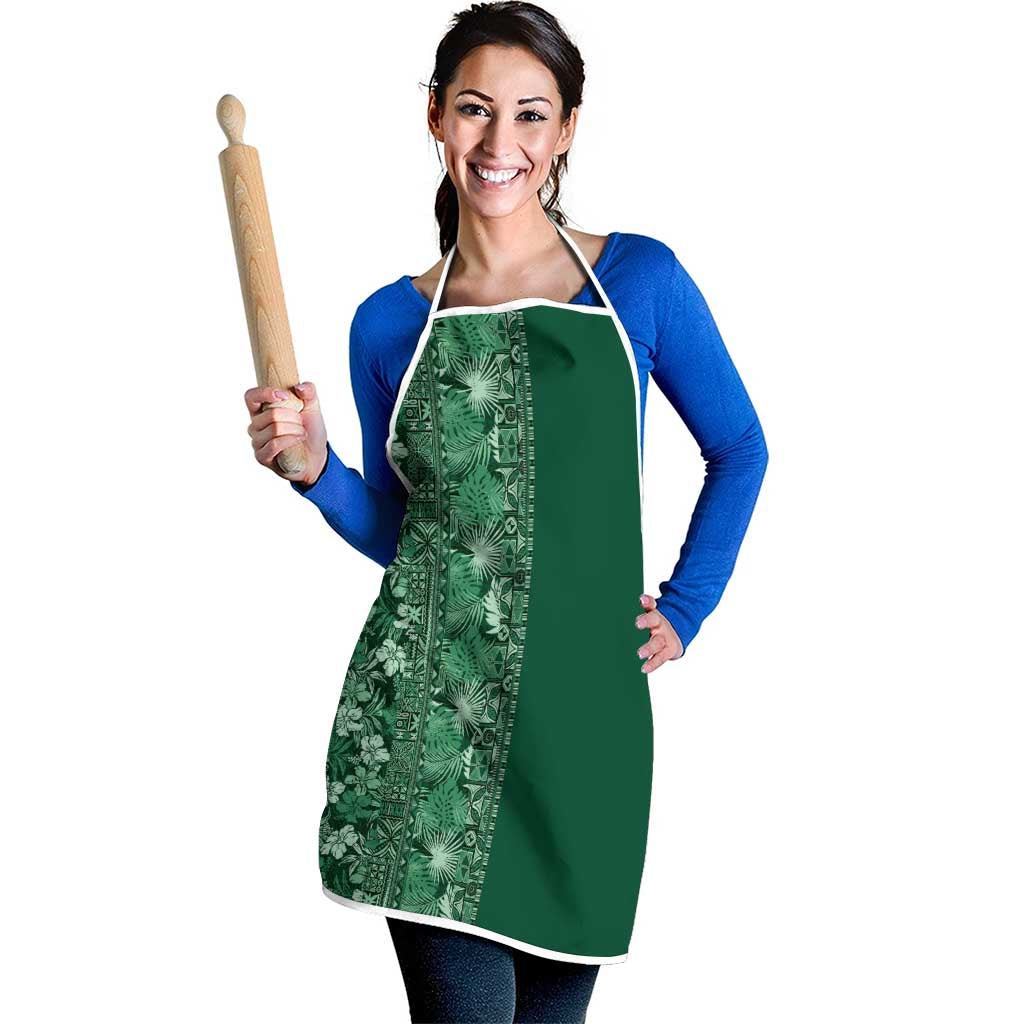 Hawaiian Tribal Elements Hibiscus Apron Green Pattern LT9 - Polynesian Pride