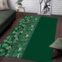 Hawaiian Tribal Elements Hibiscus Area Rug Green Pattern - Polynesian Pride