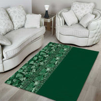 Hawaiian Tribal Elements Hibiscus Area Rug Green Pattern - Polynesian Pride