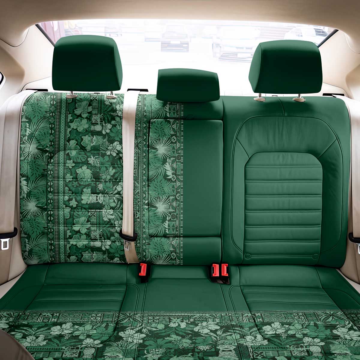 Hawaiian Tribal Elements Hibiscus Back Car Seat Cover Green Pattern LT9 - Polynesian Pride