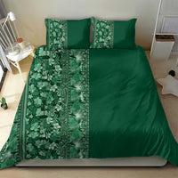 Hawaiian Tribal Elements Hibiscus Bedding Set Green Pattern - Polynesian Pride
