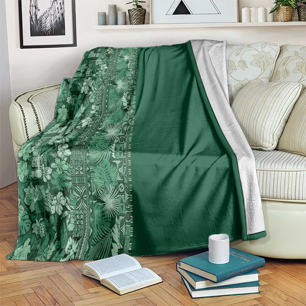 Hawaiian Tribal Elements Hibiscus Blanket Green Pattern LT9 Green - Polynesian Pride