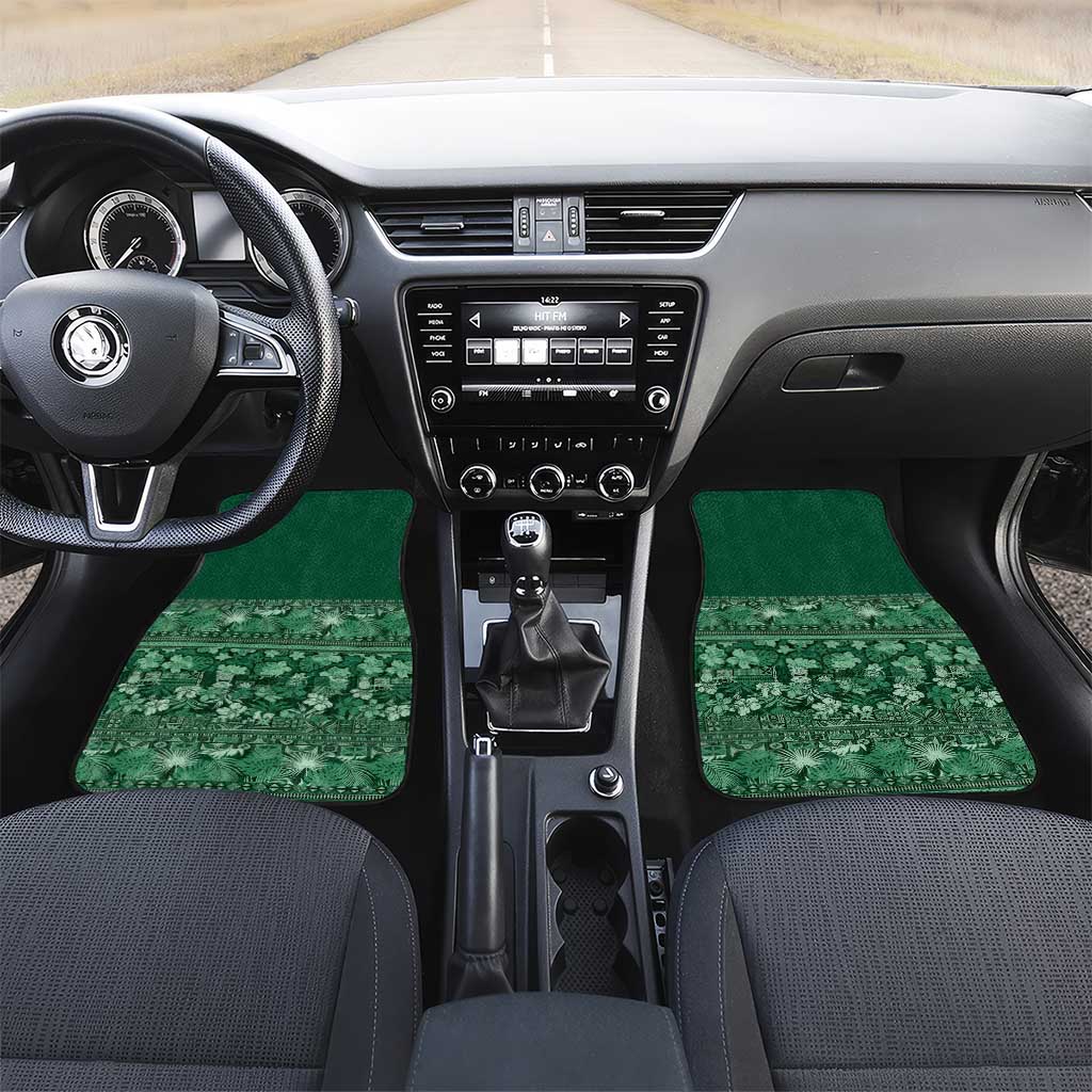 Hawaiian Tribal Elements Hibiscus Car Mats Green Pattern - Polynesian Pride