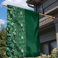 Hawaiian Tribal Elements Hibiscus Garden Flag Green Pattern - Polynesian Pride