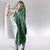 Hawaiian Tribal Elements Hibiscus Hooded Blanket Green Pattern - Polynesian Pride