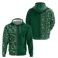 Hawaiian Tribal Elements Hibiscus Hoodie Green Pattern - Polynesian Pride
