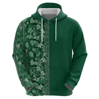 Hawaiian Tribal Elements Hibiscus Hoodie Green Pattern - Polynesian Pride