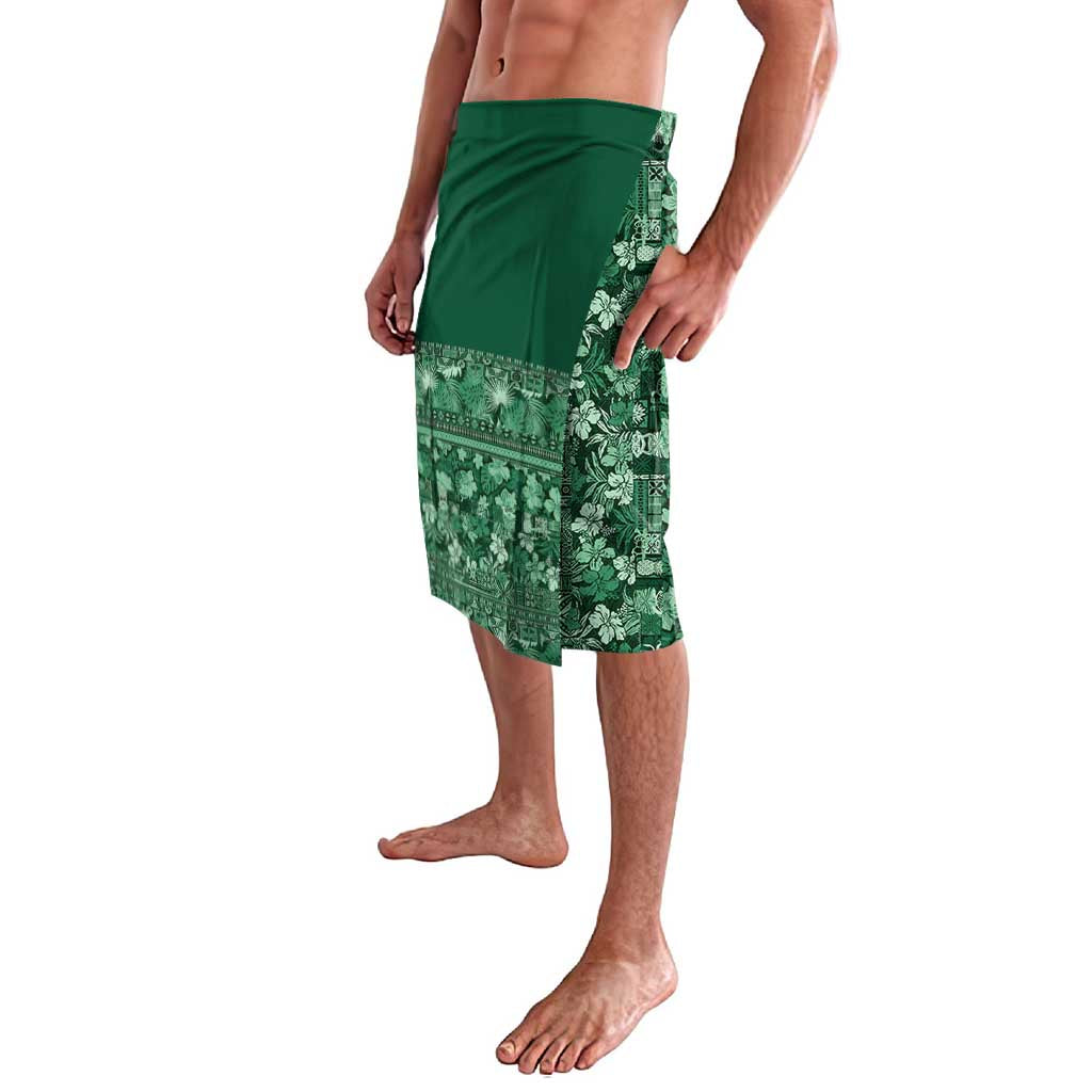 Hawaiian Tribal Elements Hibiscus Lavalava Green Pattern - Polynesian Pride
