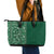 Hawaiian Tribal Elements Hibiscus Leather Tote Bag Green Pattern - Polynesian Pride