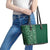 Hawaiian Tribal Elements Hibiscus Leather Tote Bag Green Pattern - Polynesian Pride