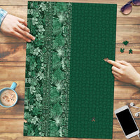 Hawaiian Tribal Elements Hibiscus Puzzle Green Pattern LT9 Green - Polynesian Pride